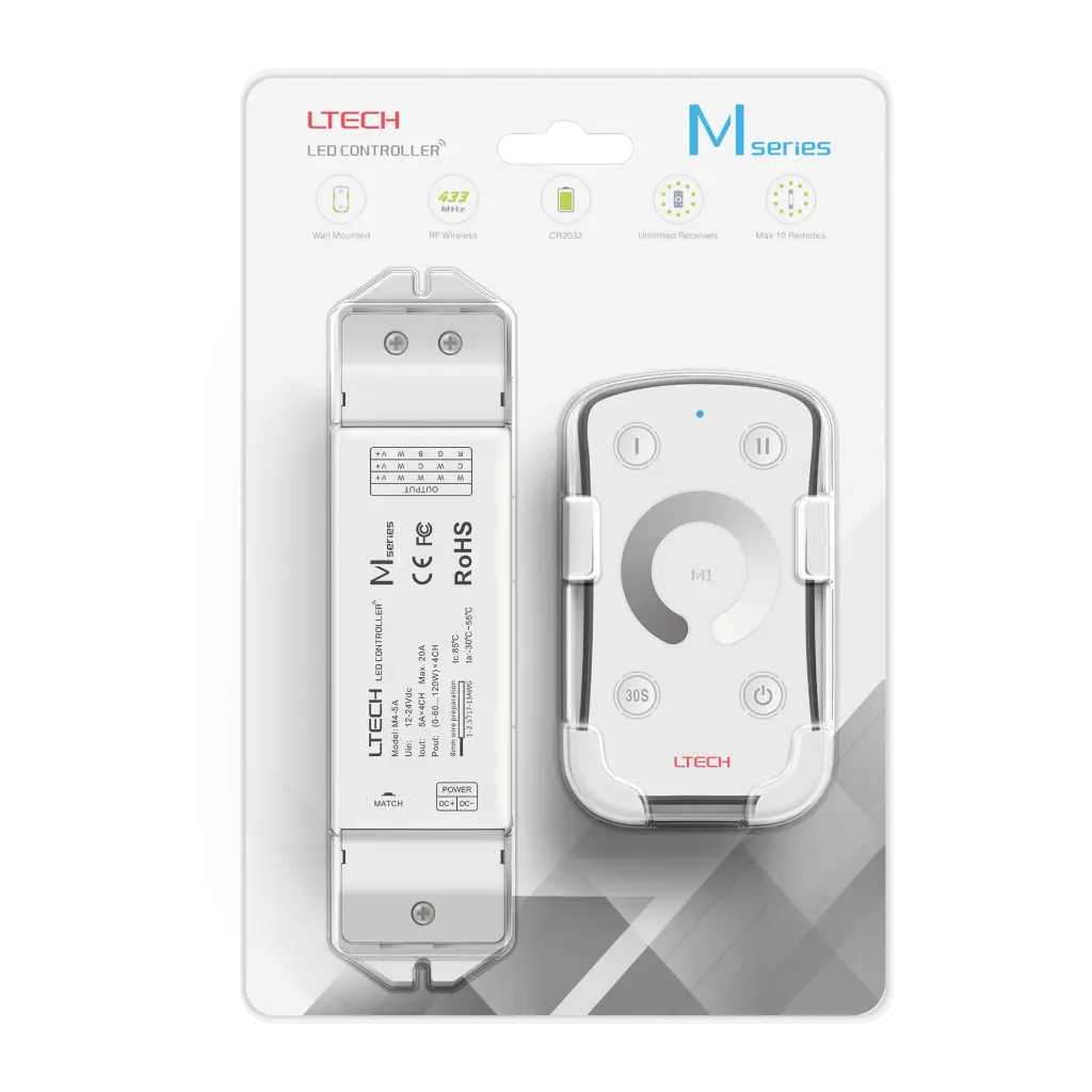 LTECH Mini RF remote + receiver CV 4x5A - M1+M4-5A - 5A&M1