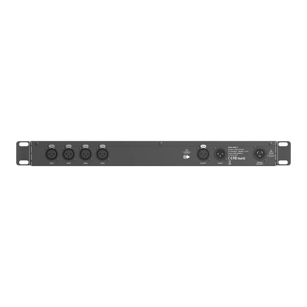 LTECH DMX/RDM 4CH Signal Amplifier 3-pin XLR - RDM-AMP-4 - 正视图