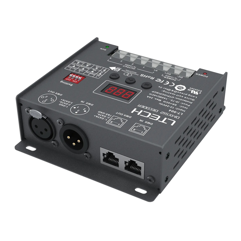 LTECH DMX/RDM LED driver CV 4x6A - LT-904 - 904立体图