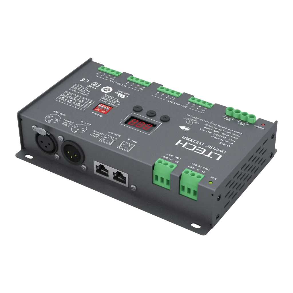 LTECH DMX/RDM LED driver CV 12x4A - LT-912 - 立体图
