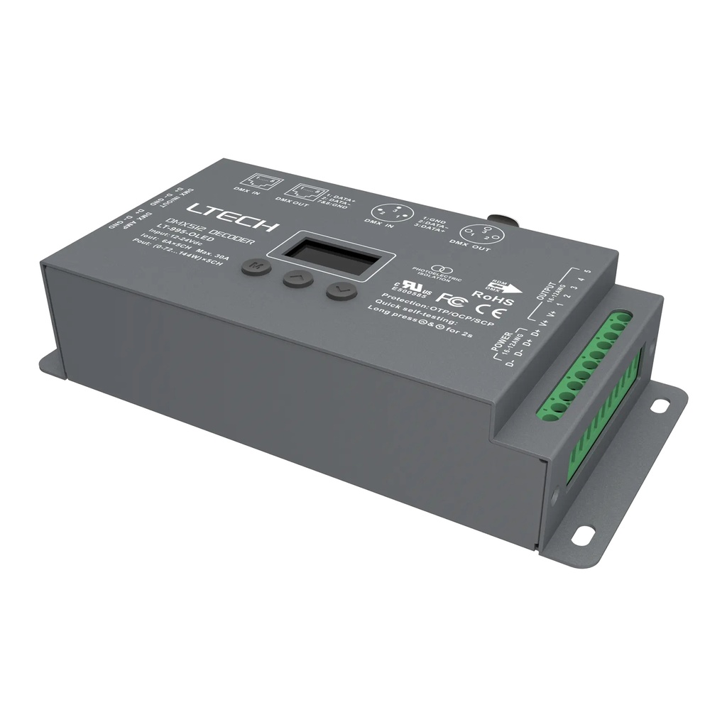 LTECH DMX/RDM LED driver CV 5x6A OLED - LT-995-OLED - product photo