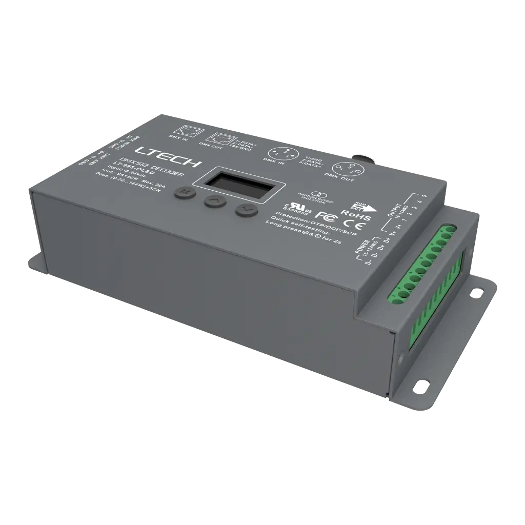 LTECH DMX/RDM LED driver CV 5x6A OLED - LT-995-OLED - product photo