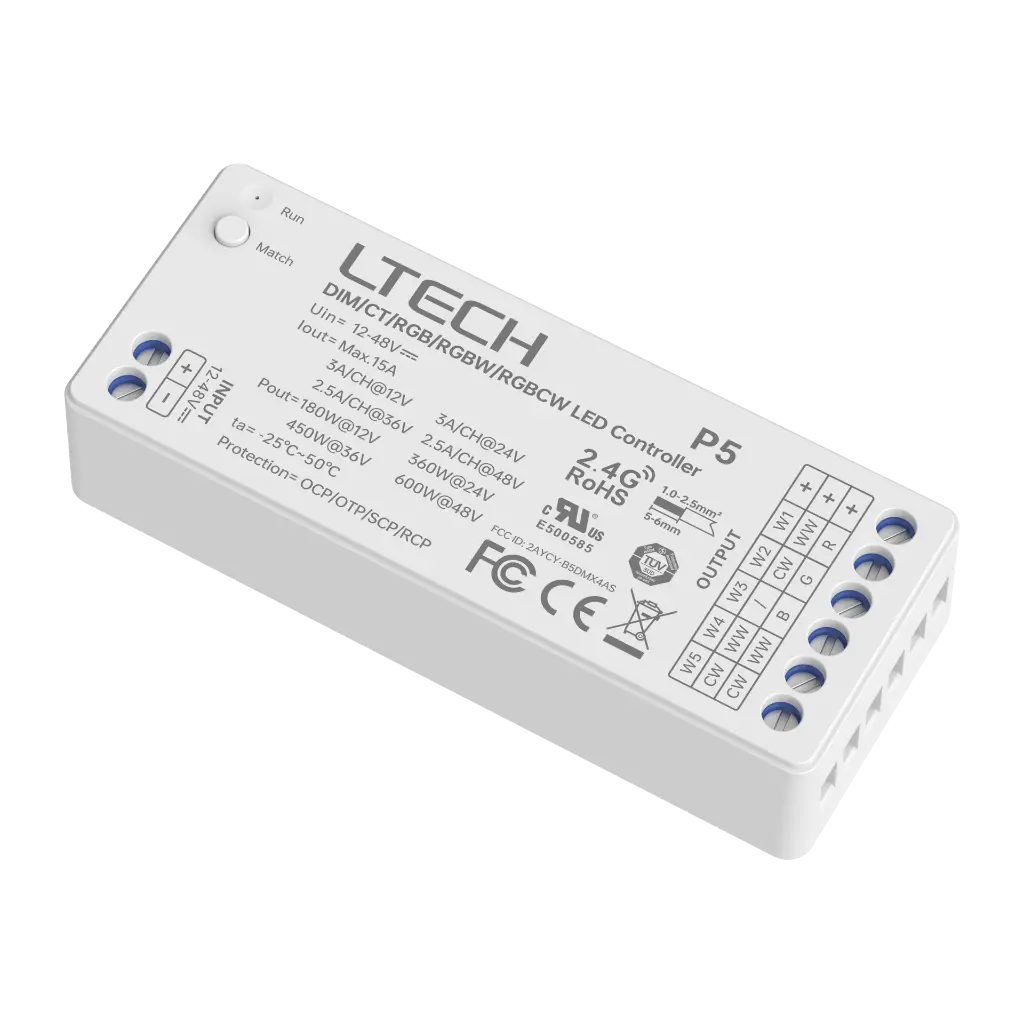 LTECH Mini RF remote + receiver CV 15A RGBCT - M5A+P5 - product photo