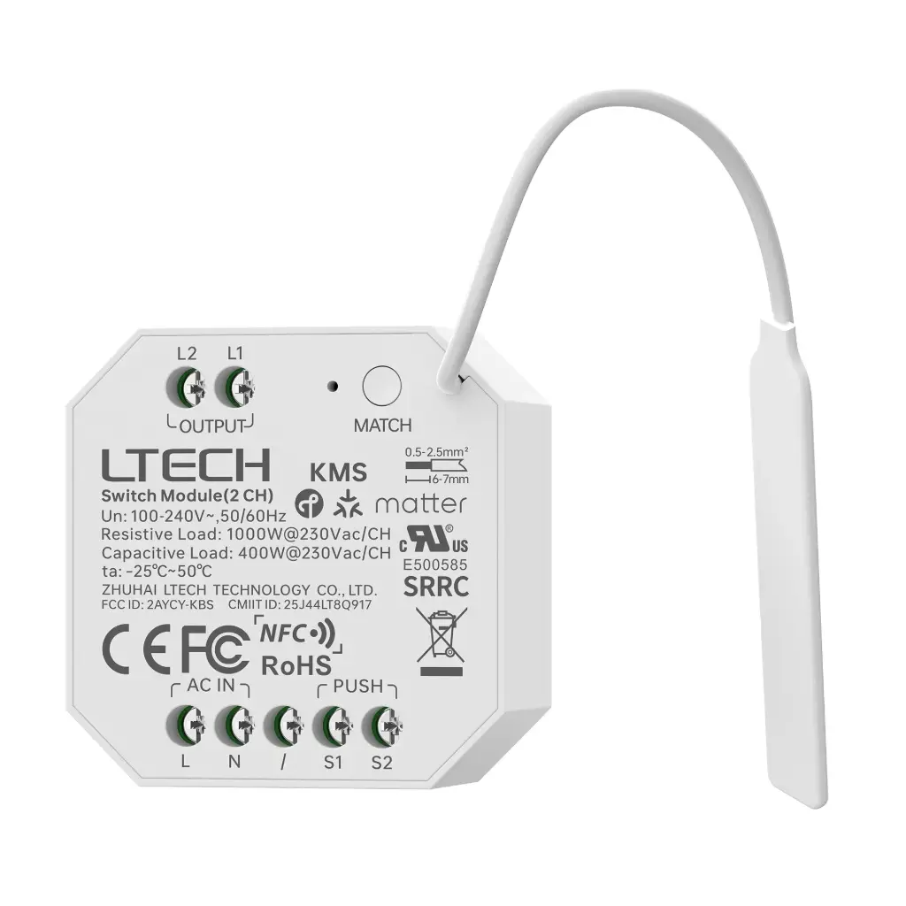LTECH 2ch (push-) switch to Matter - KMS