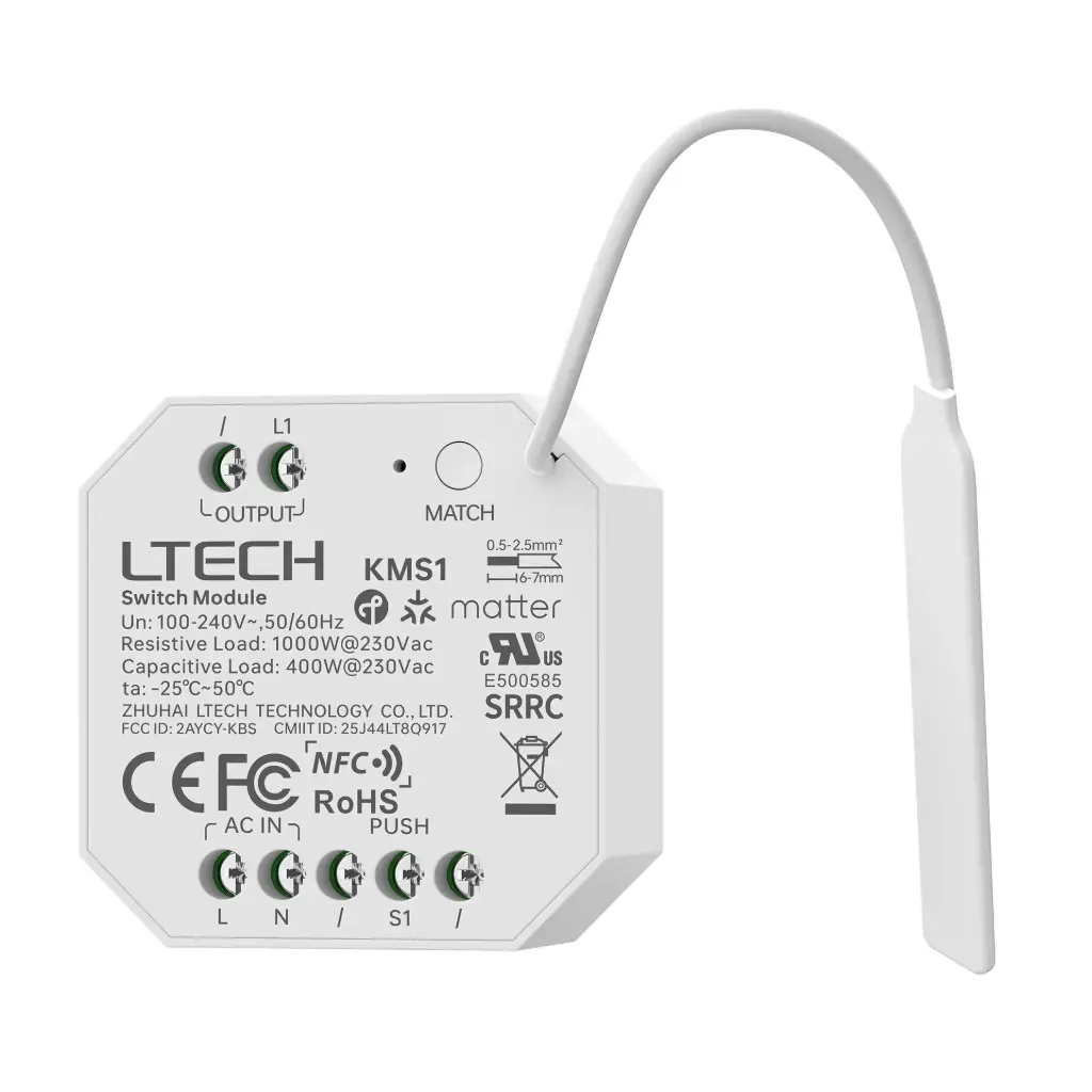 [2104302] LTECH Xiaolei 1ch (push-) switch to Matter - KMS1