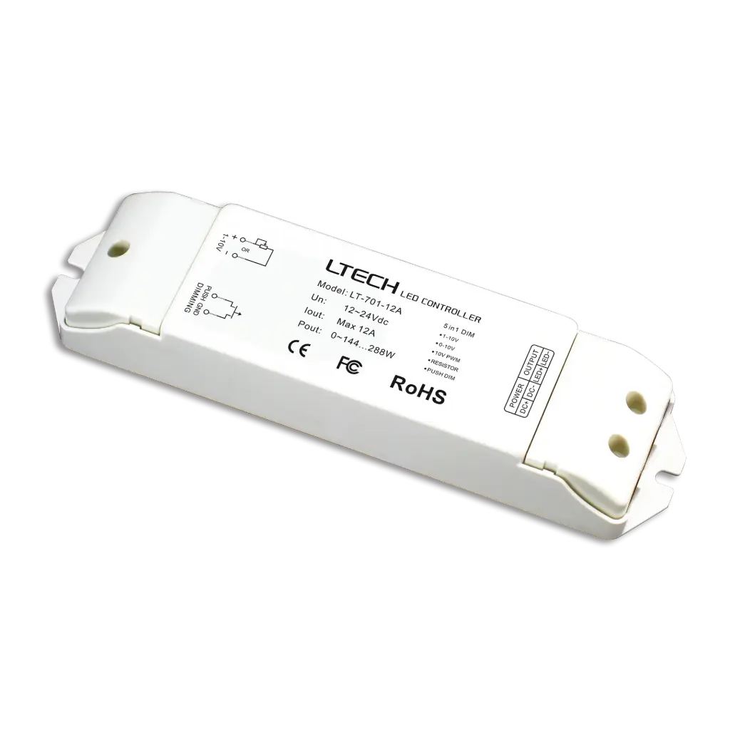 [2262600] LTECH 0-10V/Push LED driver CV 1x12A - LT-701-12A