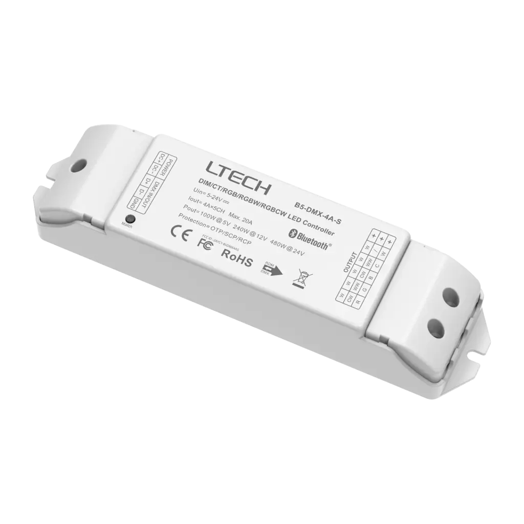 [2863101] LTECH Bluetooth/DMX controller 5x4A - B5-DMX-4A-S