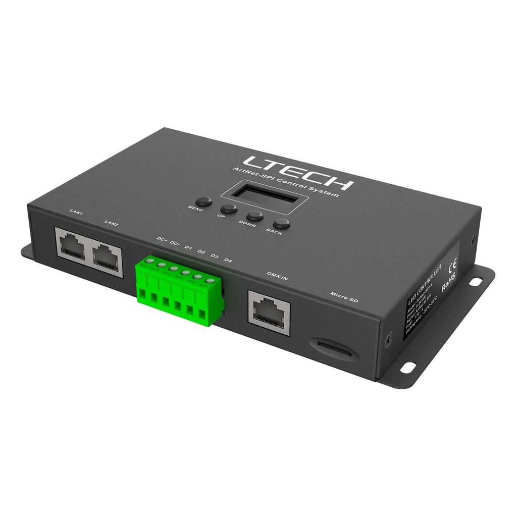 [2291404] LTECH ArtNet-SPI controller 4 universe - Artnet-SPI-4