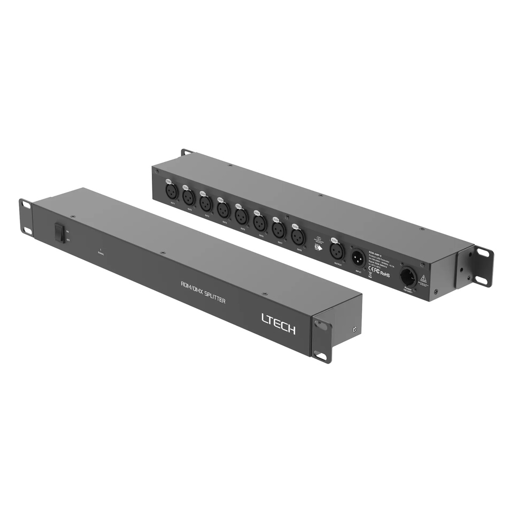 LTECH DMX/RDM 8CH Signal Amplifier 3-pin XLR - RDM-AMP-8