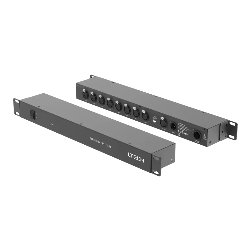 [2320801] LTECH DMX/RDM 8CH Signal Amplifier 5-pin XLR - RDM-AMP-8E