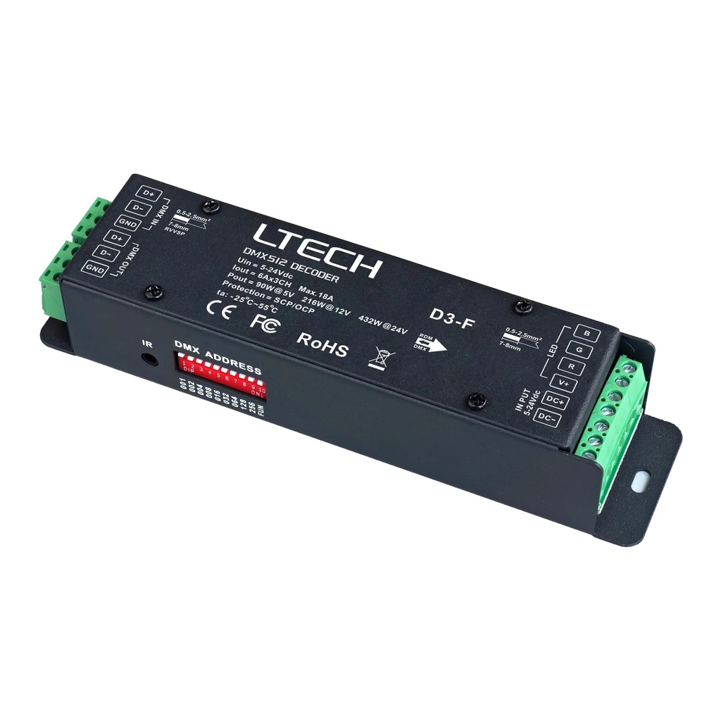 LTECH 3-Channel CV DMX Decoder - D3-F