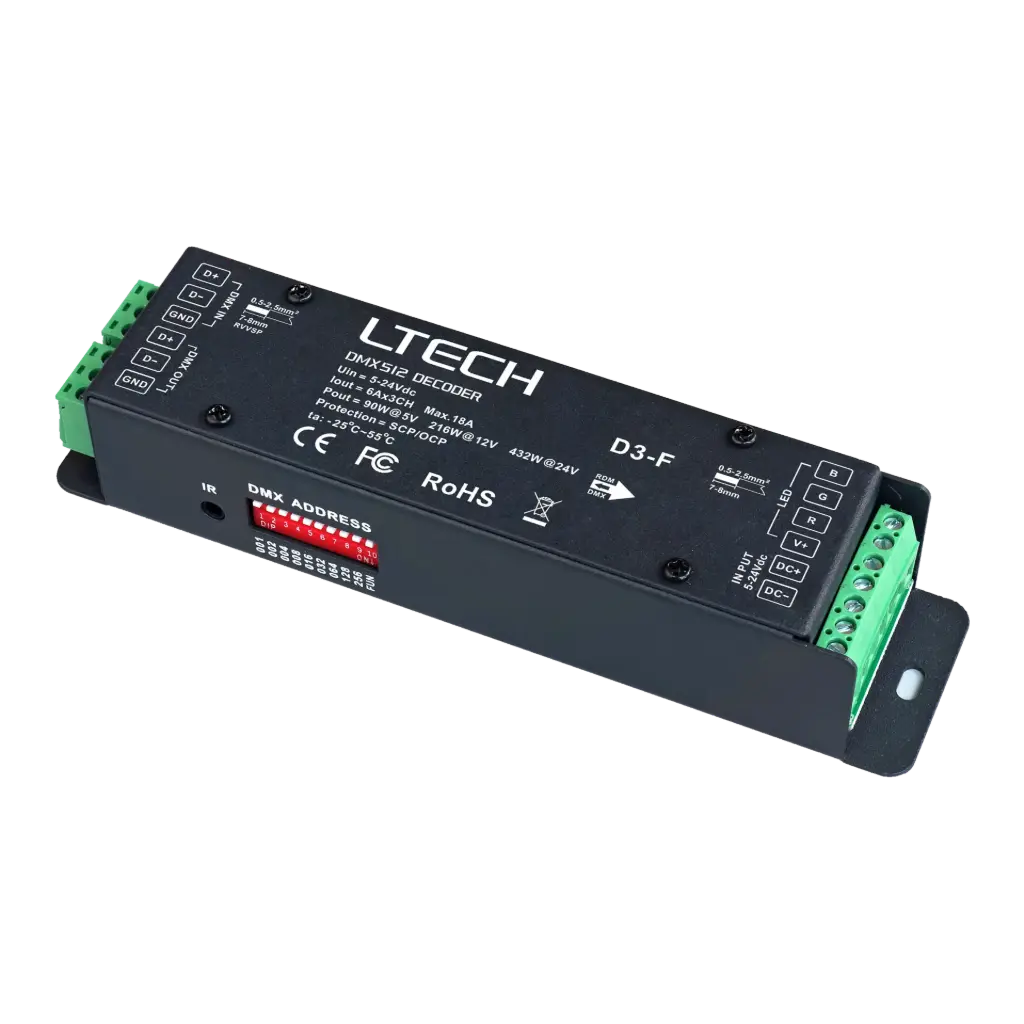 [2285101] LTECH 3-Channel CV DMX Decoder - D3-F