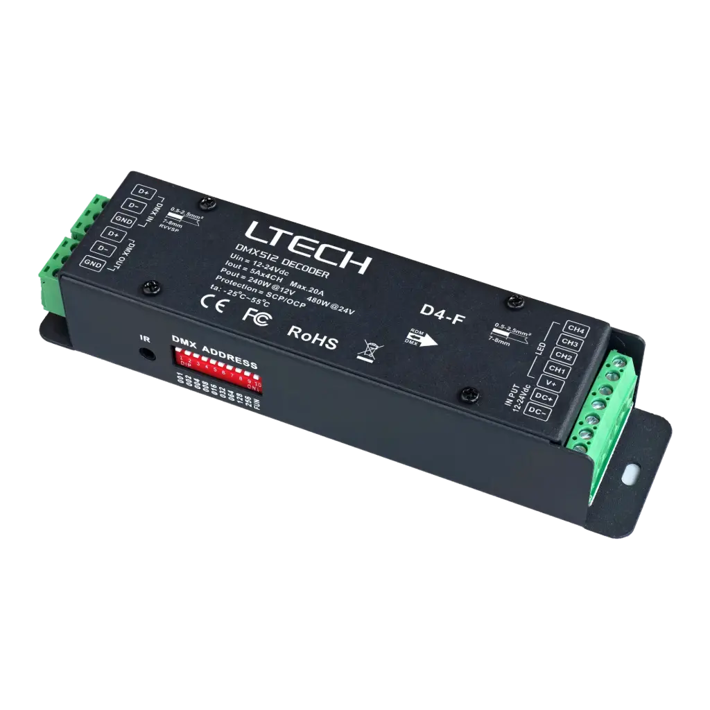 [2285201] LTECH 4-Channel CV DMX Decoder - D4-F