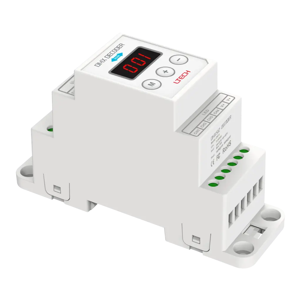 LTECH DMX LED driver CV 3x5A / 4x4A Dinrail - D4-H
