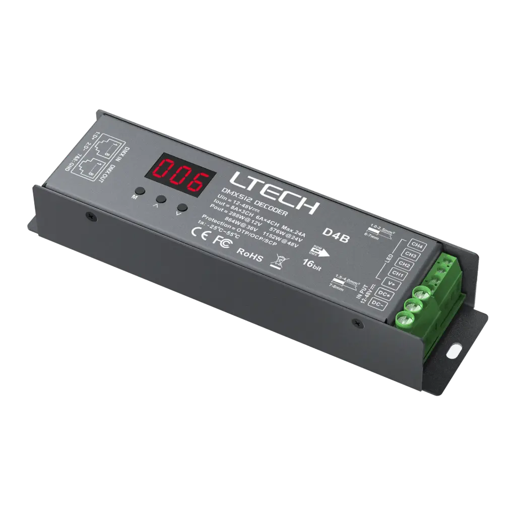 [2285502] LTECH DMX LED driver CV 3x8A / 4x6A RJ45 - D4B