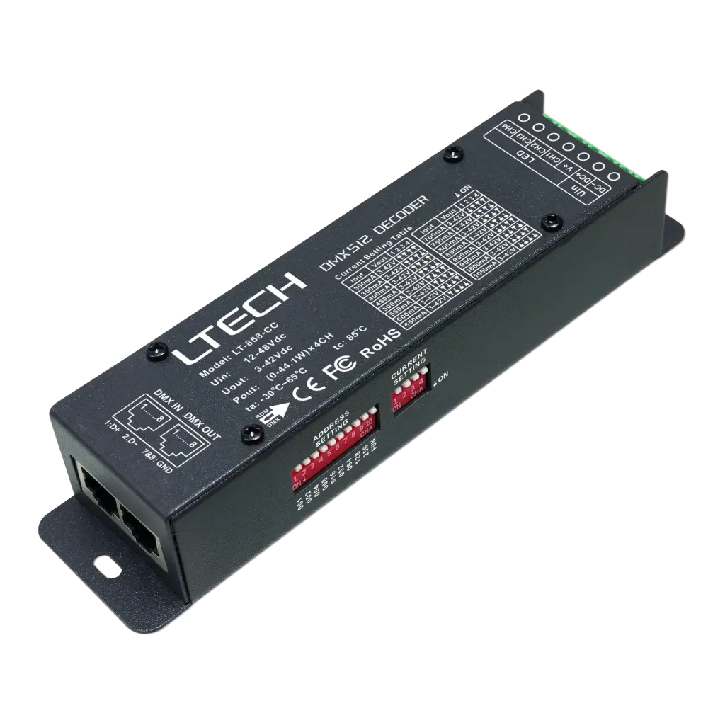 [2273800] LTECH DMX LED driver CC 4ch 300~1050mA - LT-858-CC