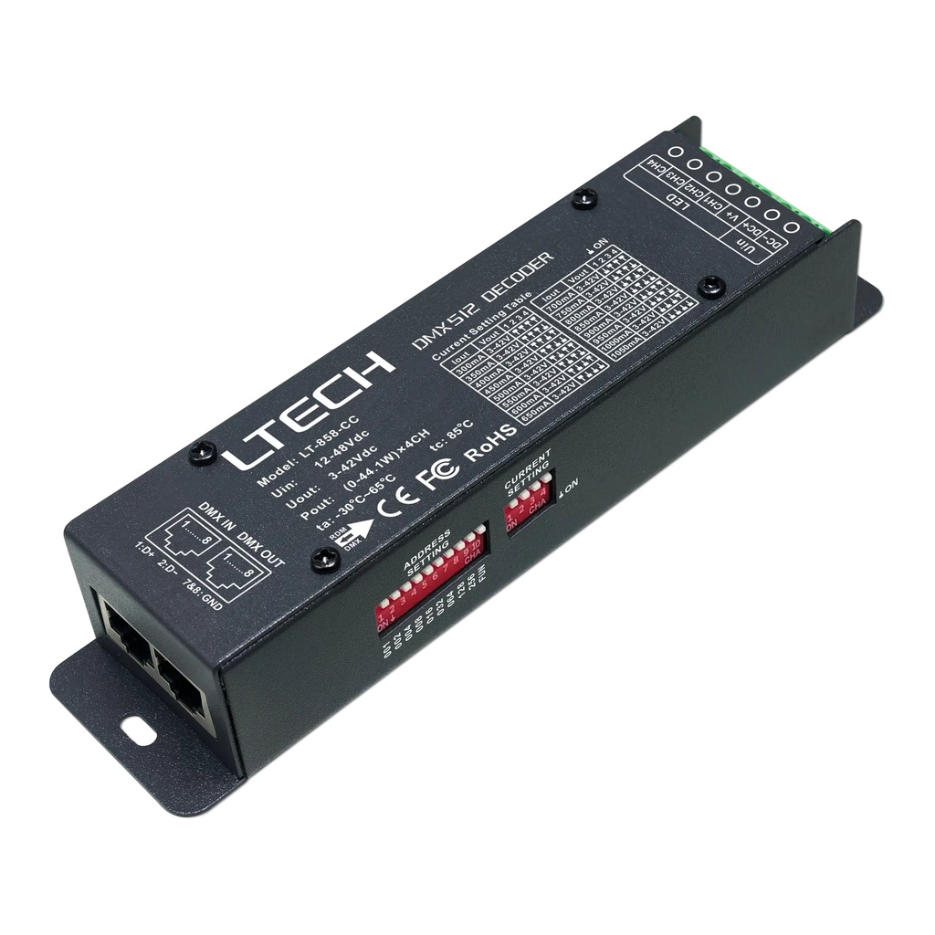 [2273800] LTECH DMX LED driver CC 4ch 300~1050mA - LT-858-CC