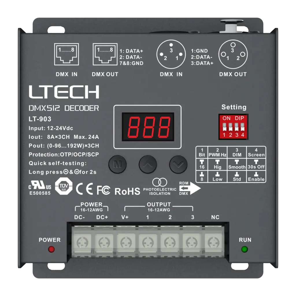 [2279120] LTECH DMX/RDM LED driver CV 3x8A - LT-903