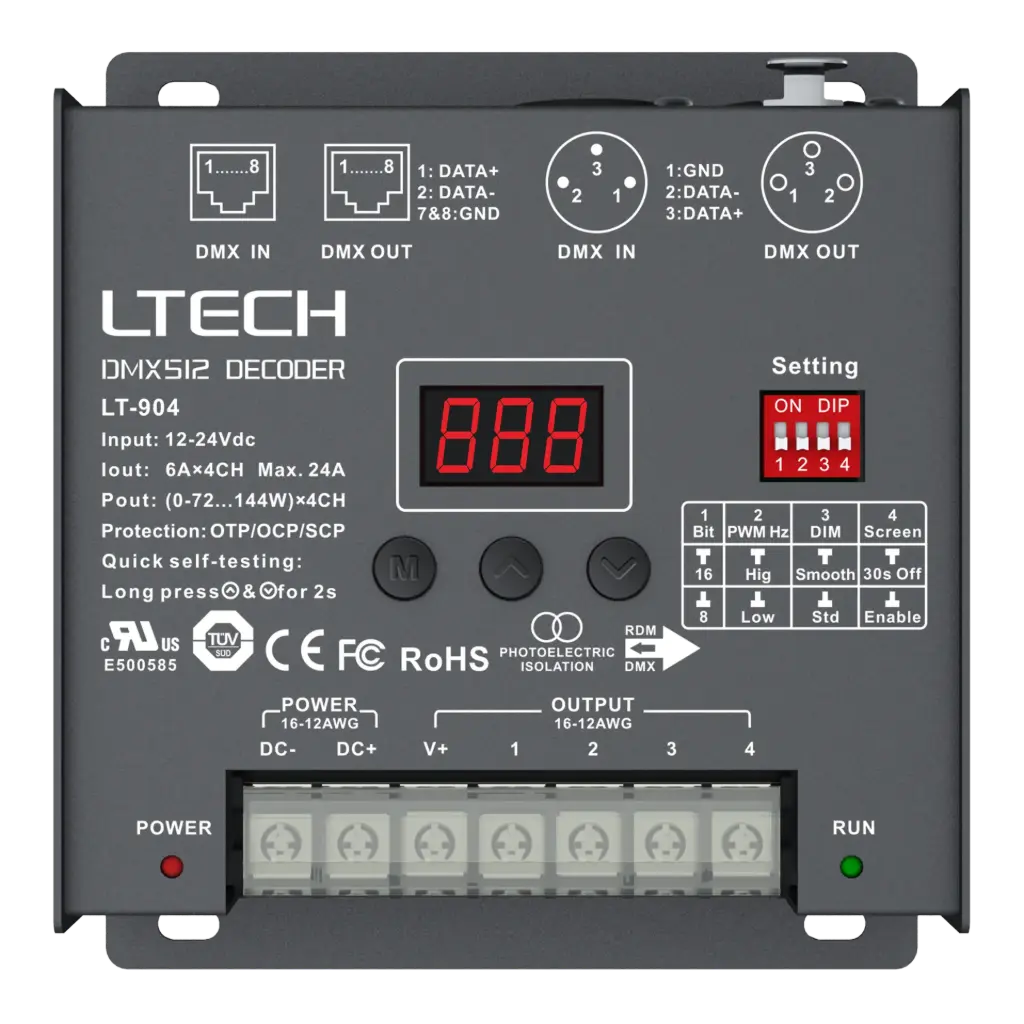 [2279130] LTECH DMX/RDM LED driver CV 4x6A - LT-904