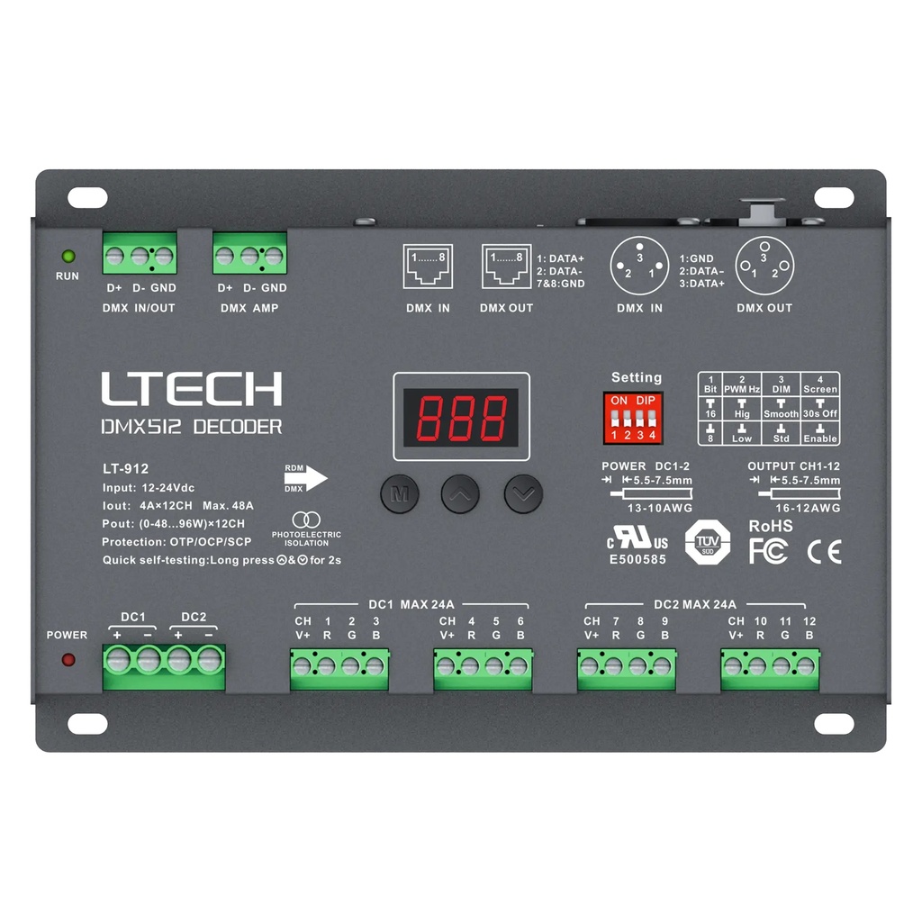 LTECH DMX/RDM LED driver CV 12x4A - LT-912