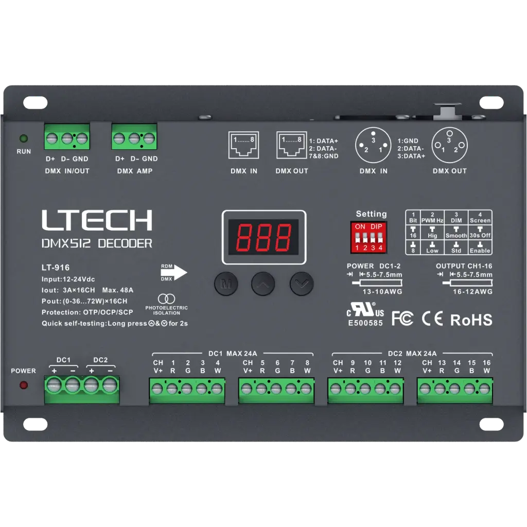 [2278910] LTECH DMX/RDM LED driver CV 16x3A - LT-916