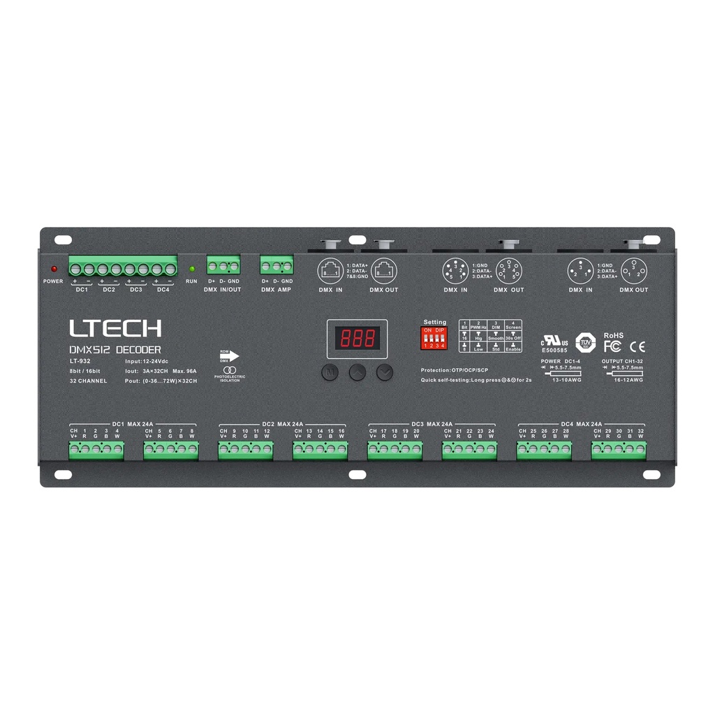 LTECH DMX/RDM LED driver CV 32x3A - LT-932