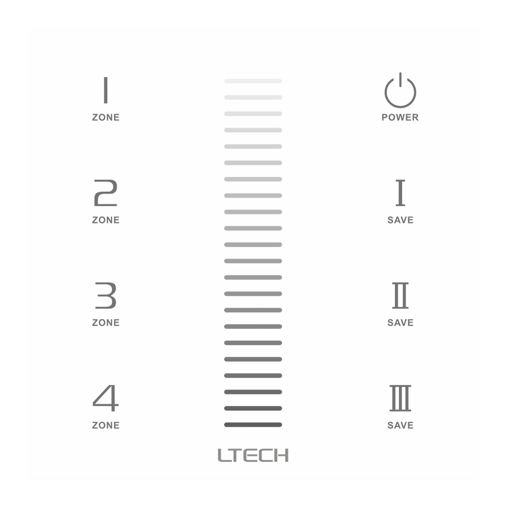 LTECH RF/DMX touch panel 4 zone - EX5