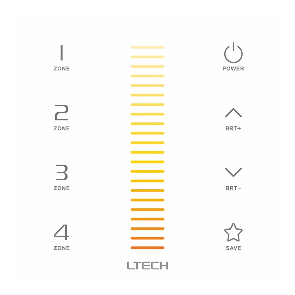 [2259600] LTECH RF/DMX touch panel CT 4 zone - EX6