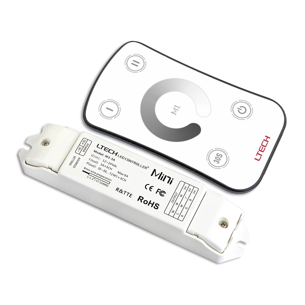 LTECH Mini RF remote + receiver CV 3x3A - M1+M3-3A