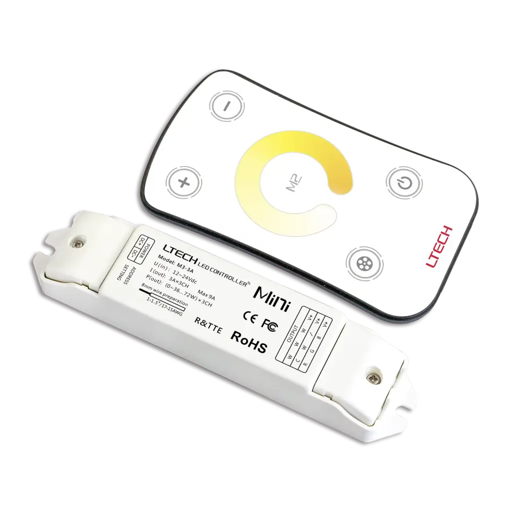 LTECH Mini RF remote + receiver CV 3x3A CT - M2+M3-3A