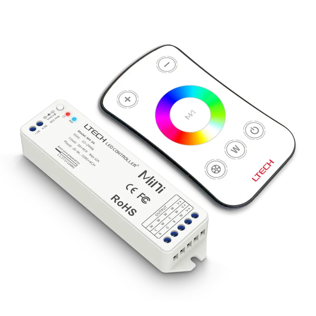 [2266410] LTECH Mini RF remote + receiver CV 4x3A RGBW - M4+M4-3A