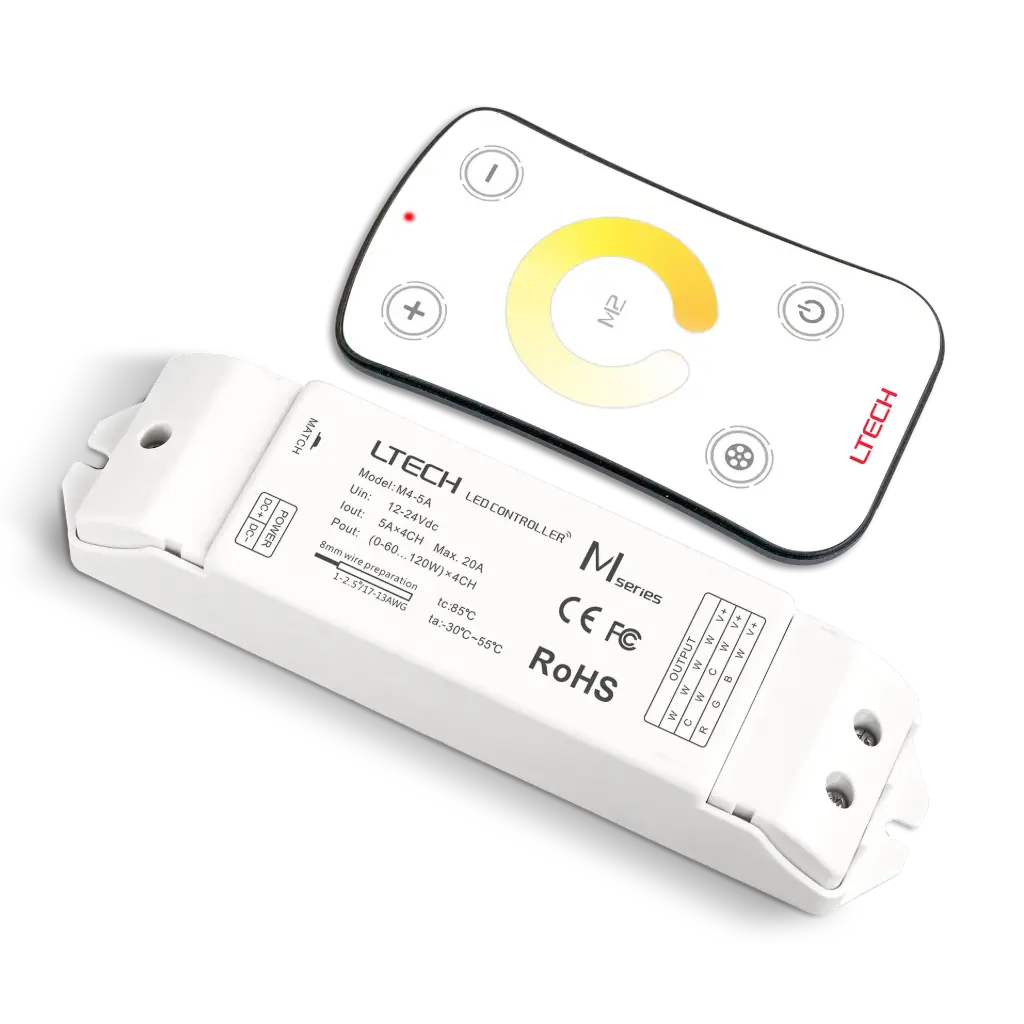 [2266210] LTECH Mini RF remote + receiver CV 4x5A CT - M2+M4-5A