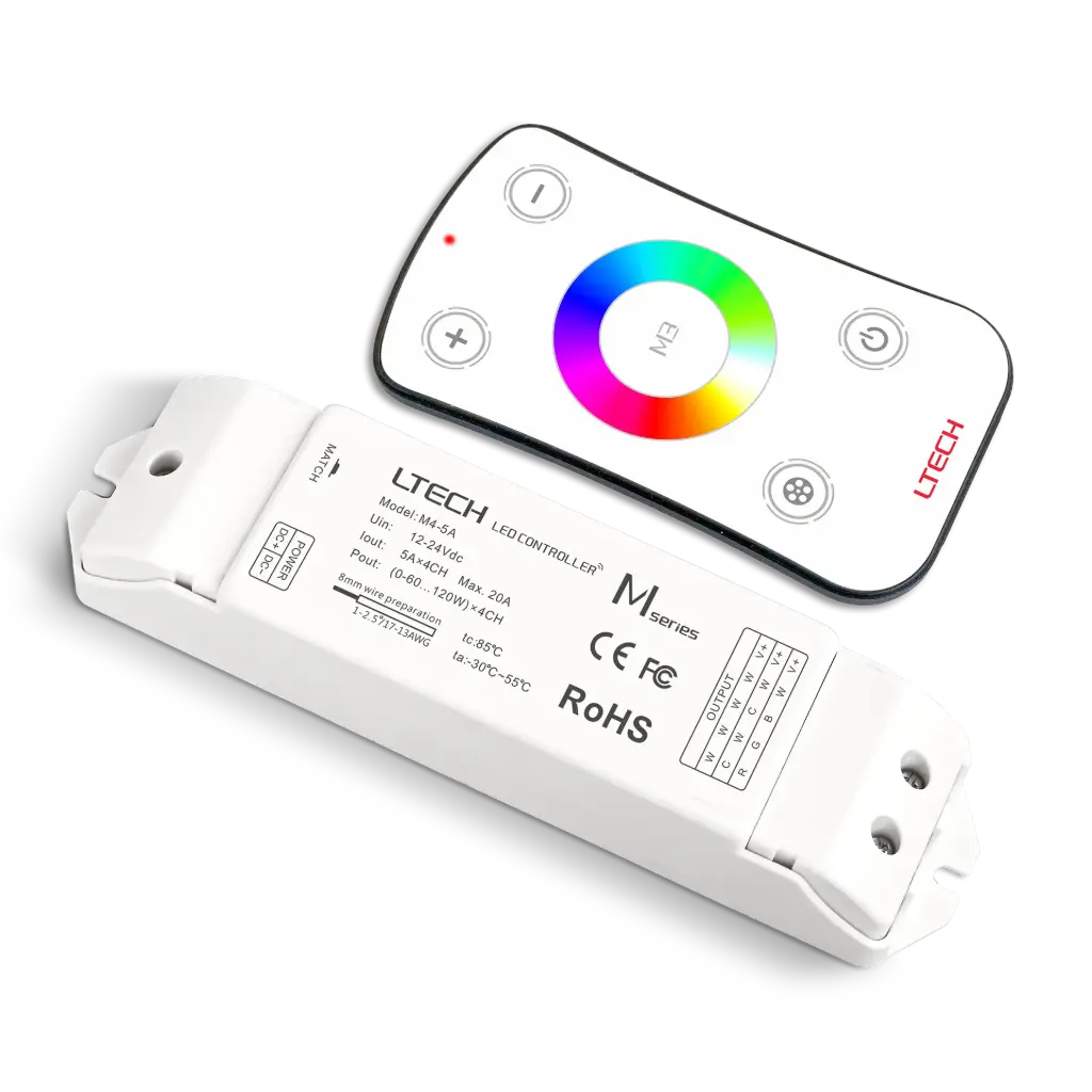 LTECH Mini RF remote + receiver CV 4x5A RGB - M3+M4-5A