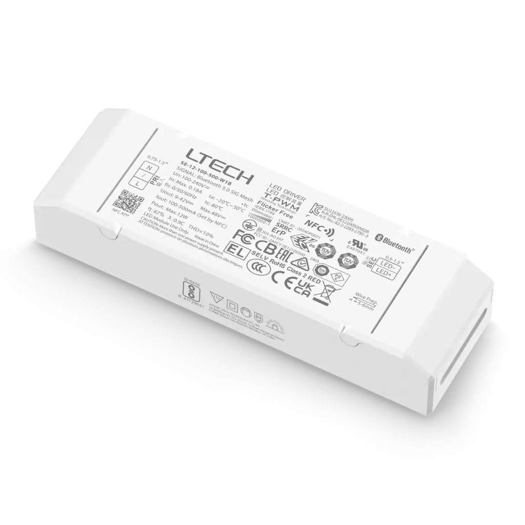 [2110601] LTECH Xiaolei Driver CC BLE 5.0 1CH 100-500mA 12W - SE-12-100-500-W1B