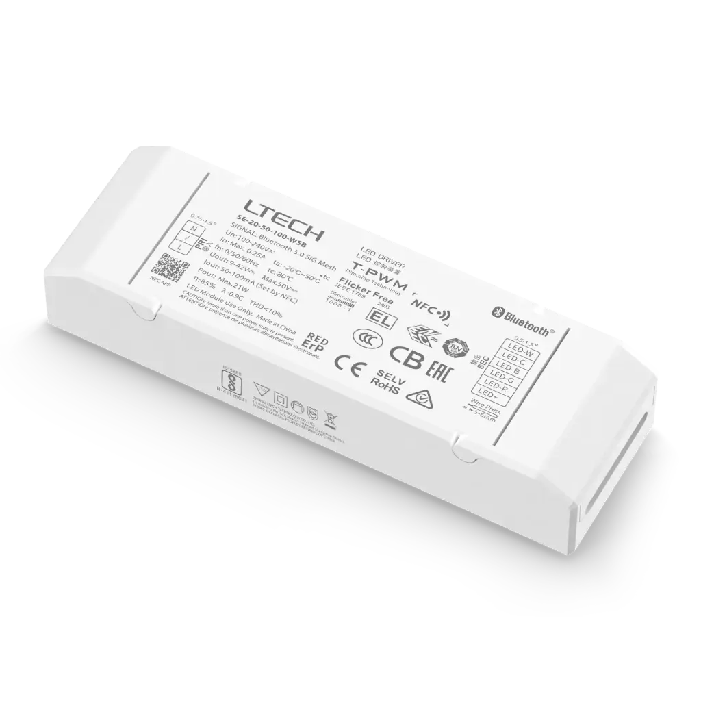 [2860300] LTECH Xiaolei Driver CC BLE 5.0 5CH 50-100mA 20W - SE-20-50-100-W5B