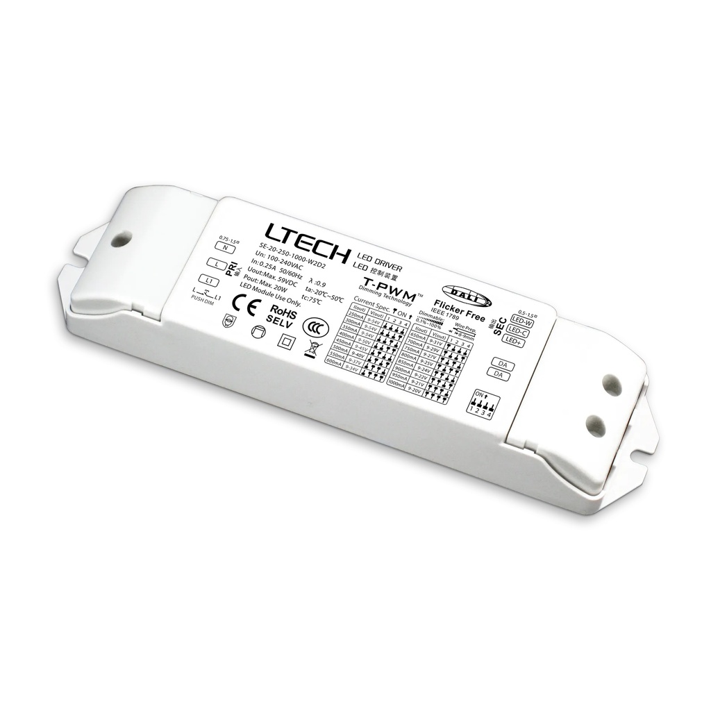 [2823200] LTECH DALI CT Driver 250-1000mA 20W - SE-20-250-1000-W2D2