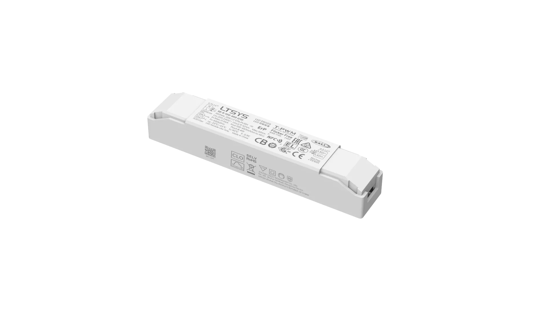 [2823321] LTECH LTSYS Driver CC DALI-2 DT6 1CH 350-700mA 8W NFC - SE-8-350-700-G1D