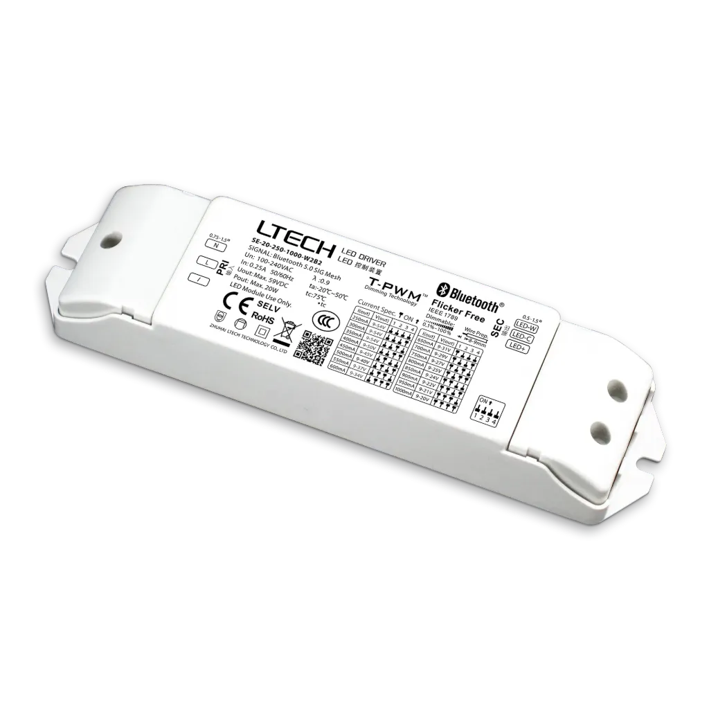[2110551] LTECH Smart Driver 250-1000mA 20W - SE-20-250-1000-W2B2