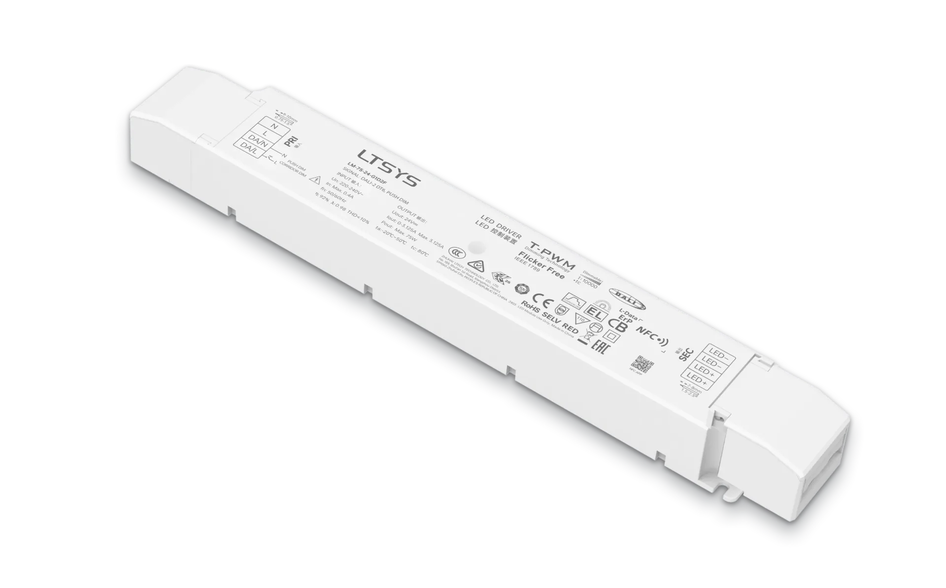 [2822801] LTECH LTSYS Driver CV NFC DALI-2 1CH 24V 75W - LM-75-24-G1D2F