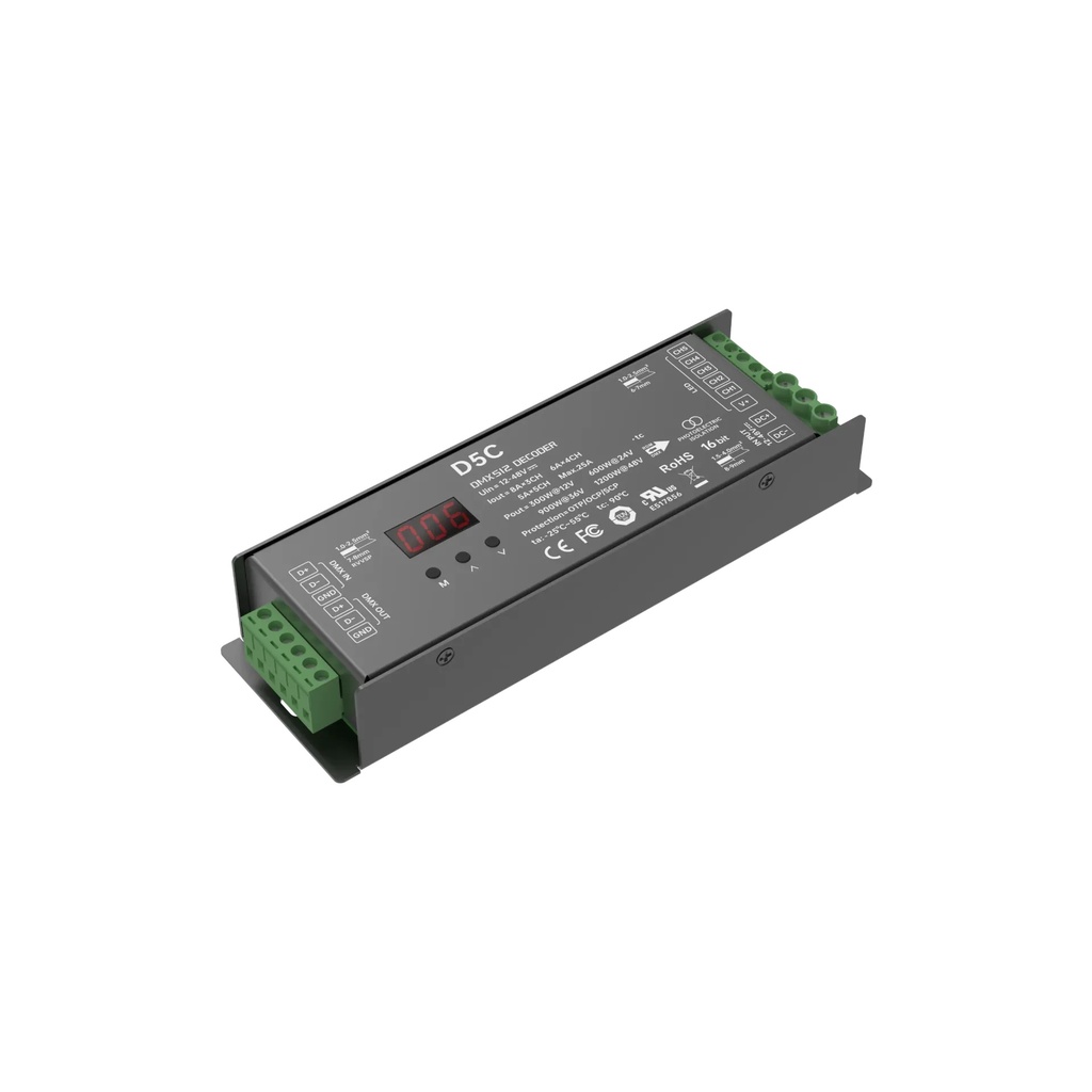 [2285621] LTECH DMX LED driver CV 3x8A / 4x6A / 5x5A screw terminal - D5C