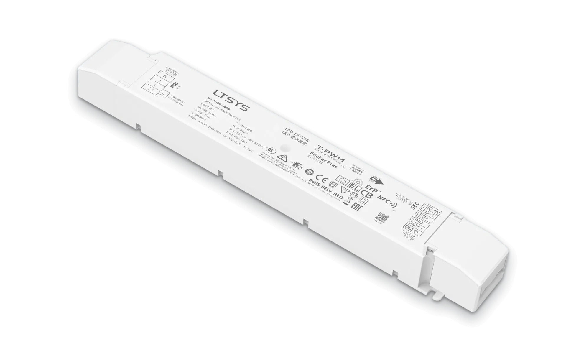 [2812502] LTECH LTSYS Driver CV DMX 2CH 24V 75W NFC - LM-75-24-G2M2F