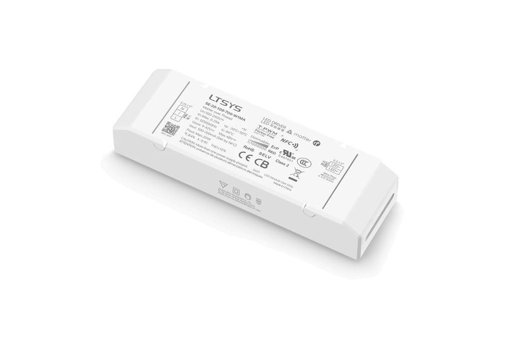 LTECH LTSYS Driver CC Matter 1CH 100-700mA 20W - SE-20-100-700-W1MA