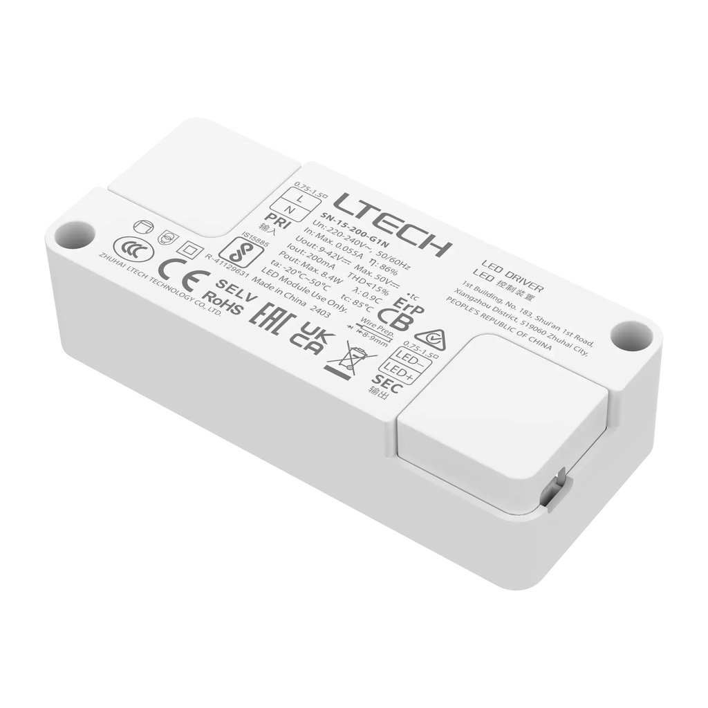 [2510231] LTECH LTSYS Driver On/Off CC 200mA 8W - SN-15-200-G1N