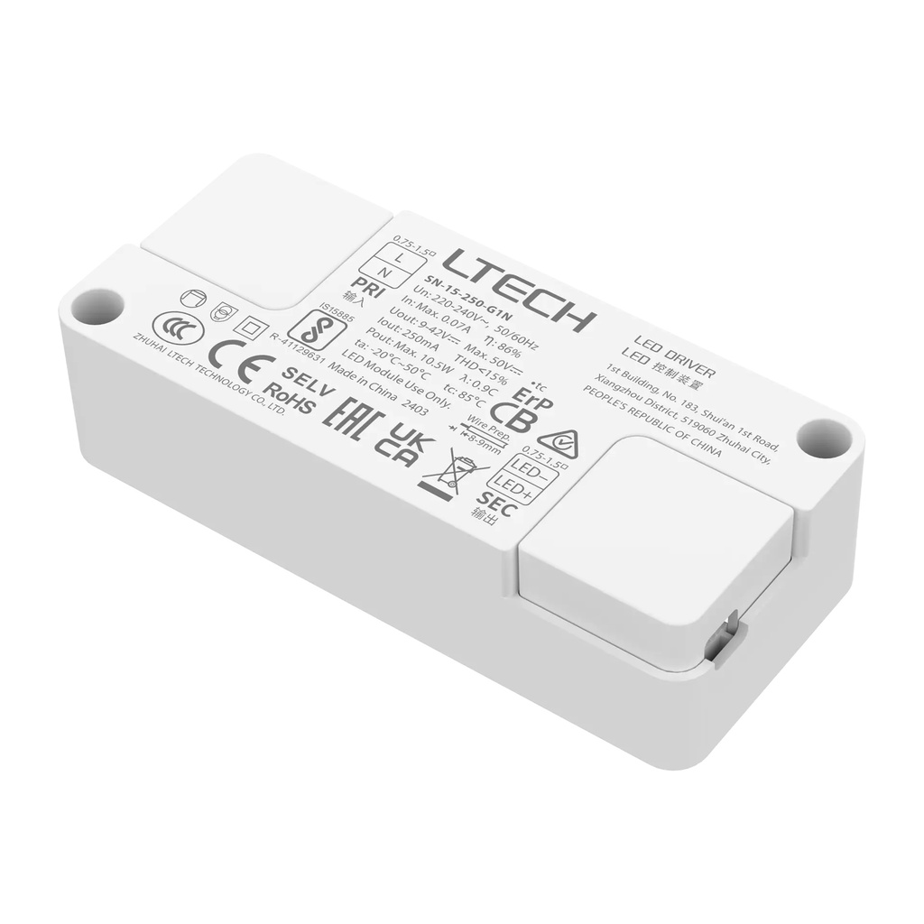 [2510202] LTECH LTSYS Driver On/Off CC 250mA 11W - SN-15-250-G1N