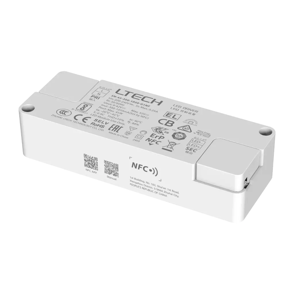 [2510312] LTECH LTSYS Driver On/Off CC 300-1050mA 45W NFC - SN-45-300-1050-G1NF