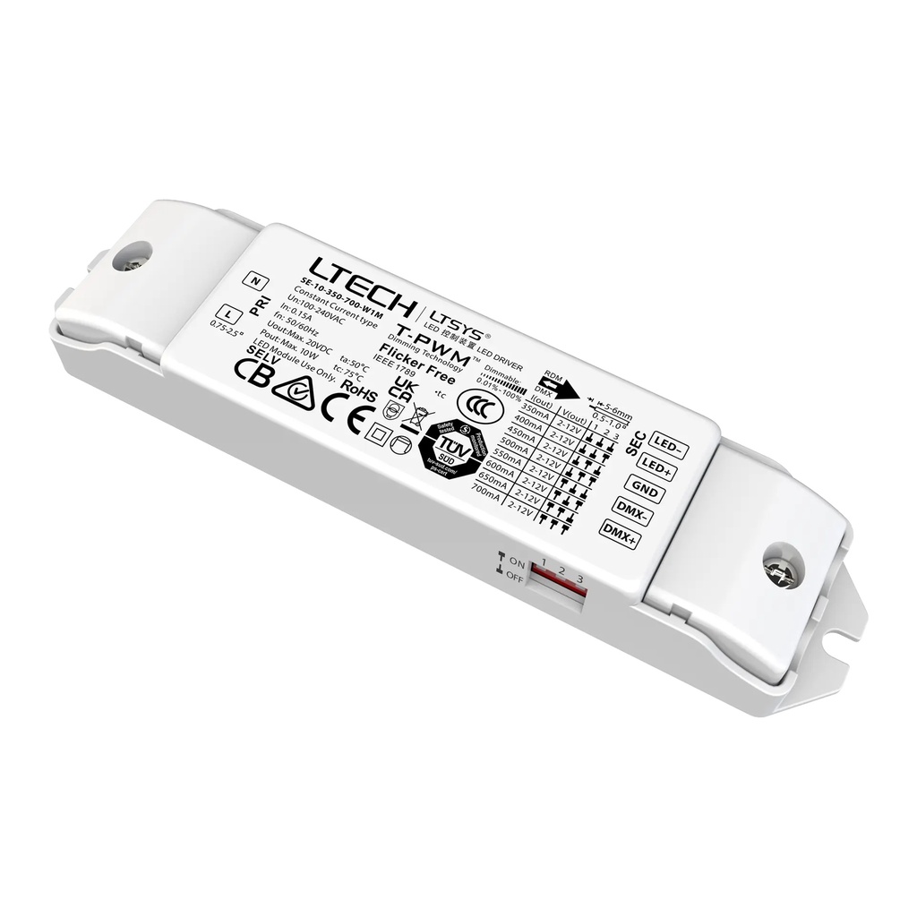 LTECH LTSYS Driver CC DMX 1CH 350-700mA 10W - SE-10-350-700-W1M