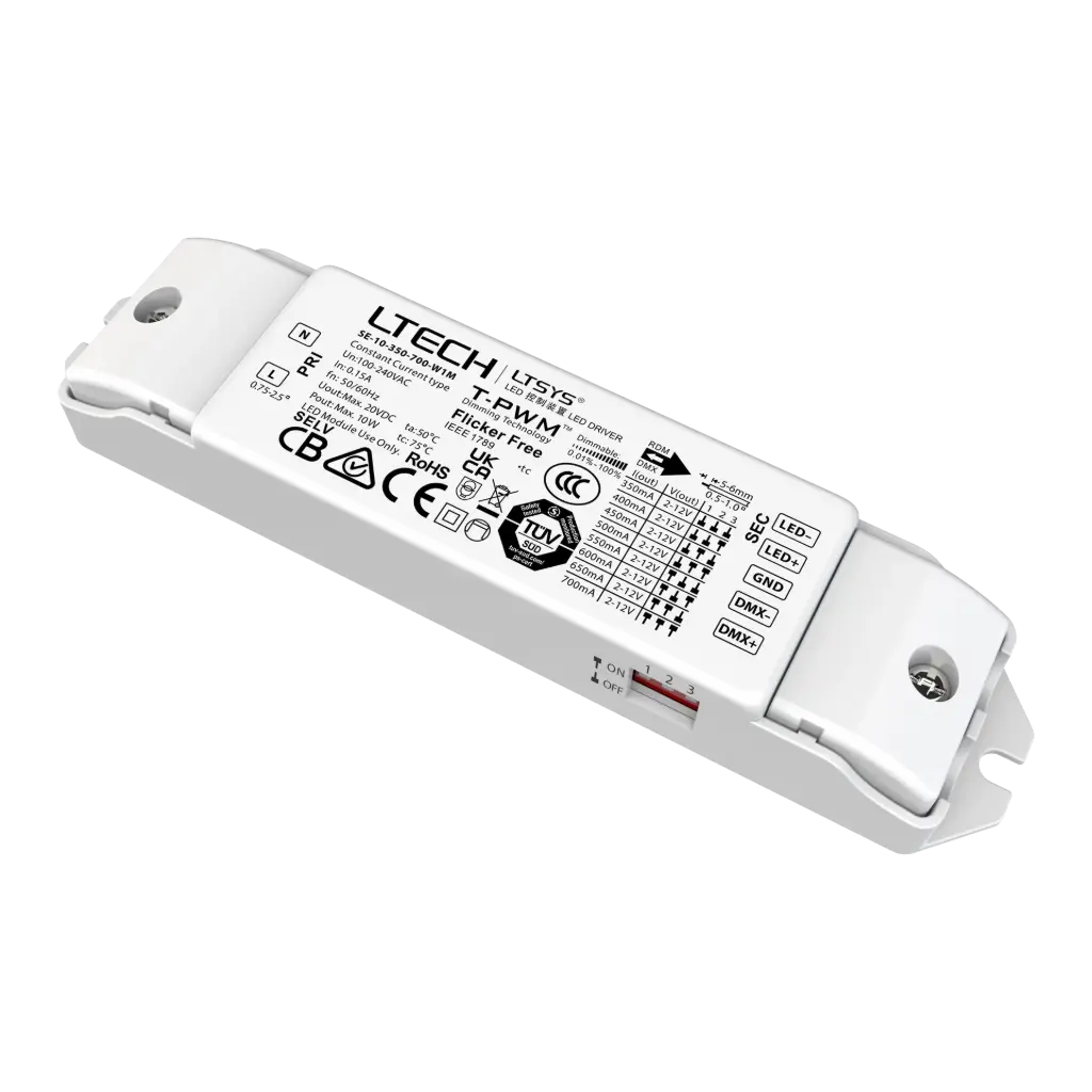 LTECH LTSYS Driver CC DMX 1CH 350-700mA 10W - SE-10-350-700-W1M