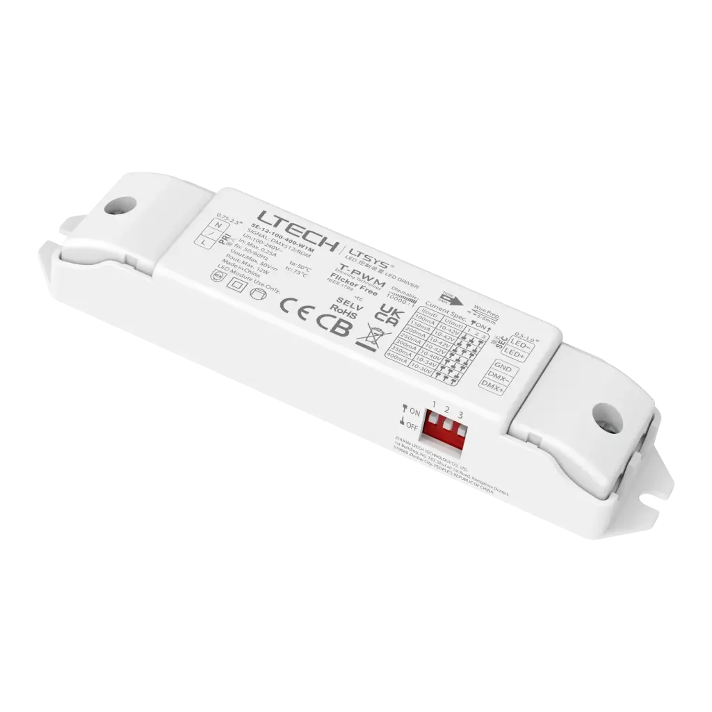 LTECH LTSYS Driver CC DMX 1CH 100-400mA 12W - SE-12-100-400-W1M
