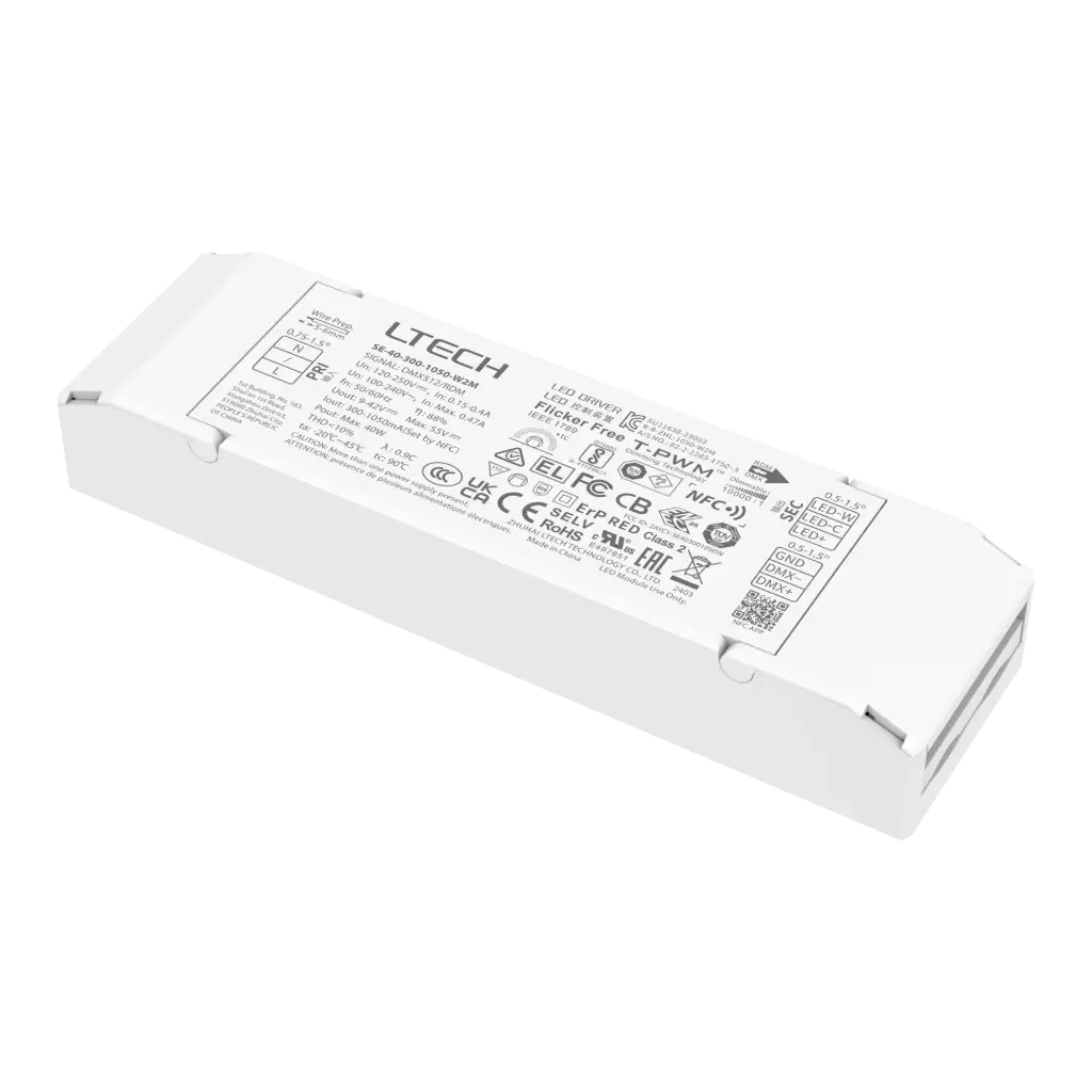 [2278702] LTECH LTSYS Driver CC DMX 2CH 300-1050mA 40W NFC - SE-40-300-1050-W2M