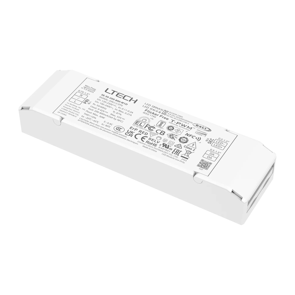 [2827004] LTECH LTSYS Driver CC DALI DT6 1CH 200-800mA 30W NFC UL - SE-30-200-800-W1D
